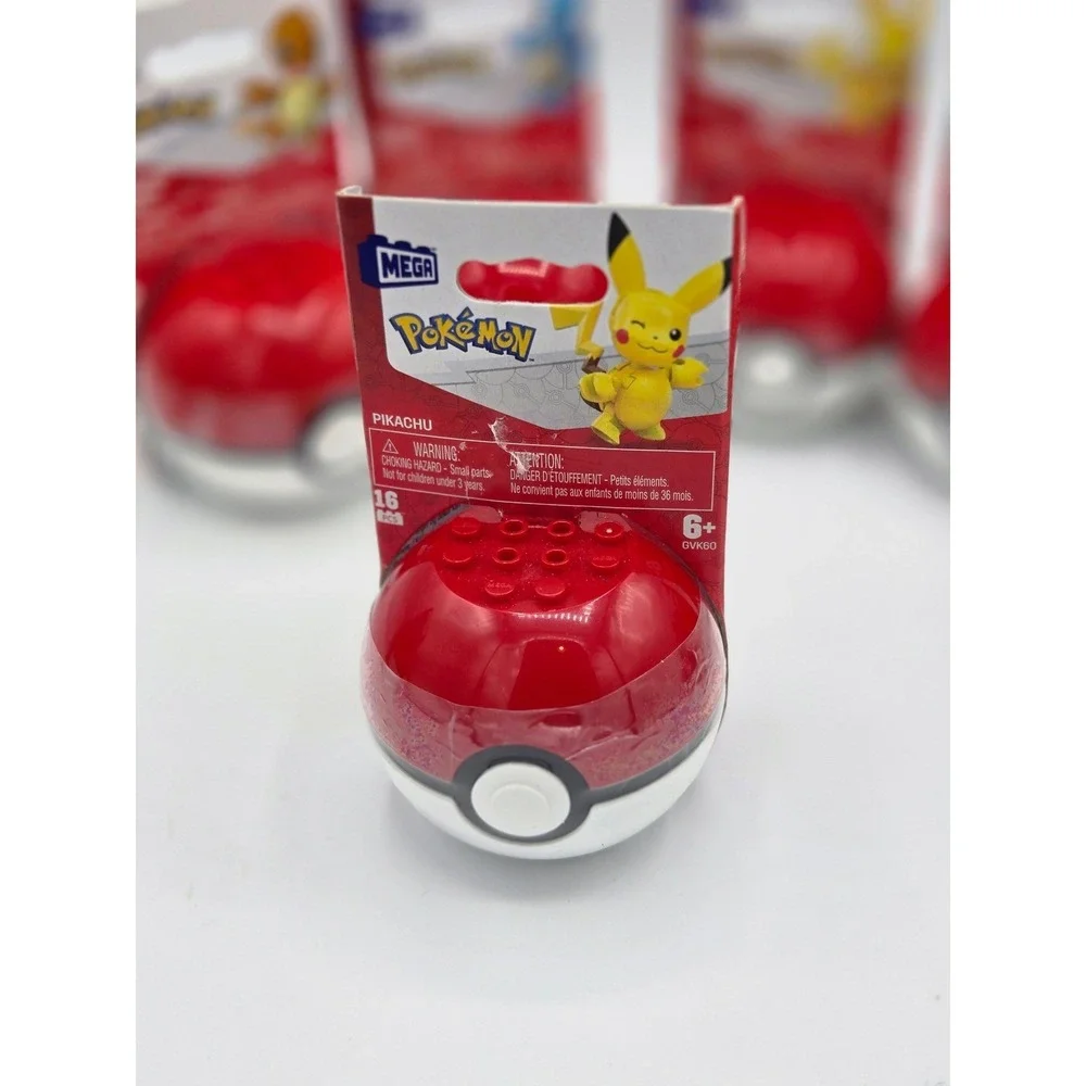 Lot of 7 Mega Construx‎ Pokemon: Pikachu, Squirtle, Bulbasaur, Charmander